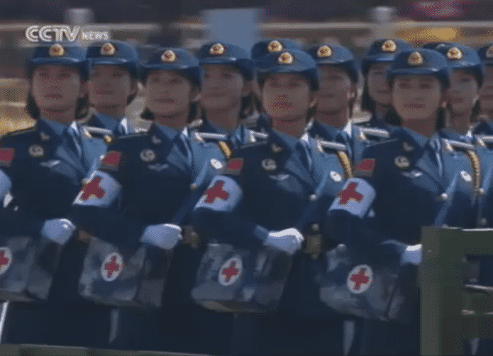 vday parade women medical corps troops close up