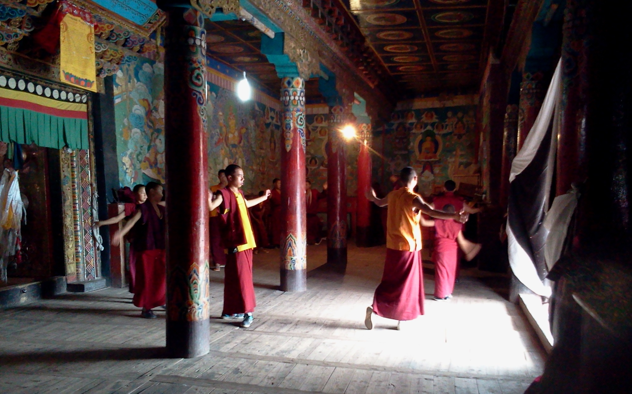 Tagong Monastery monks dancing