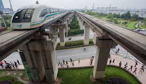 Maglev elevated train and tracks